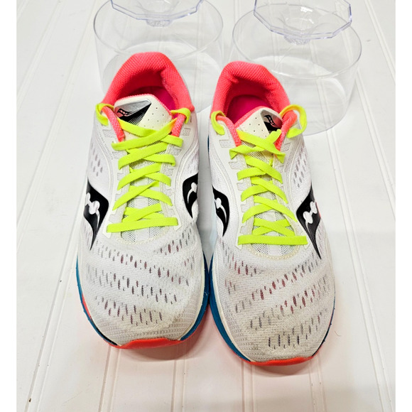 Women's Brooks Saucony Endorphin Speed Running Shoes Size 9 White and aqua - Picture 2 of 5